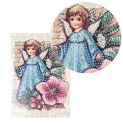 Diamond painting, kartka Anioł 1, rozm. 11,5x16,5 cm