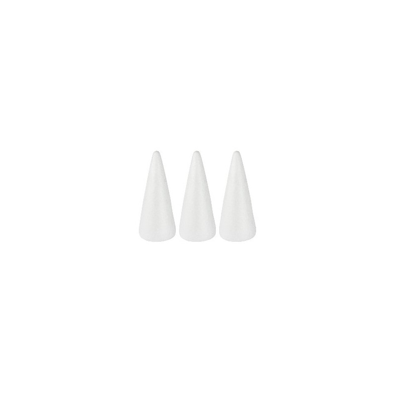 Stożki styropianowe 14,5 x 6,3 cm, 3 szt