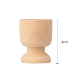 Podstawka na jajko, drewniana,  wys. 5cm, Ø 3,8cm, 6 sztuk