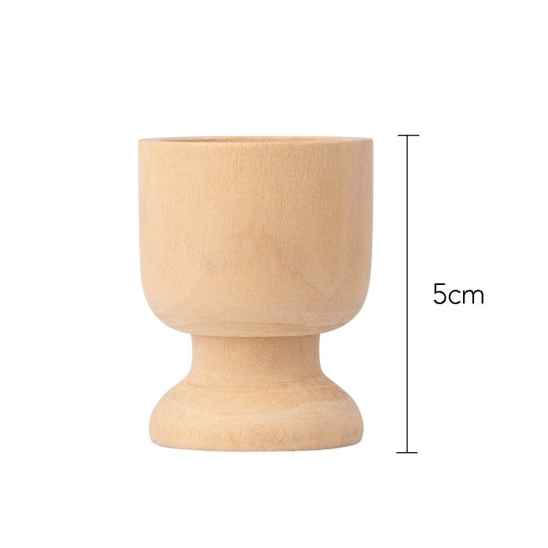 Podstawka na jajko, drewniana,  wys. 5cm, Ø 3,8cm, 6 sztuk