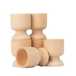 Podstawka na jajko, drewniana,  wys. 5cm, Ø 3,8cm, 6 sztuk