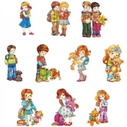 Motywy 3D Uczniowie, rozm. 3,5 - 8,5 cm, 10 szt.