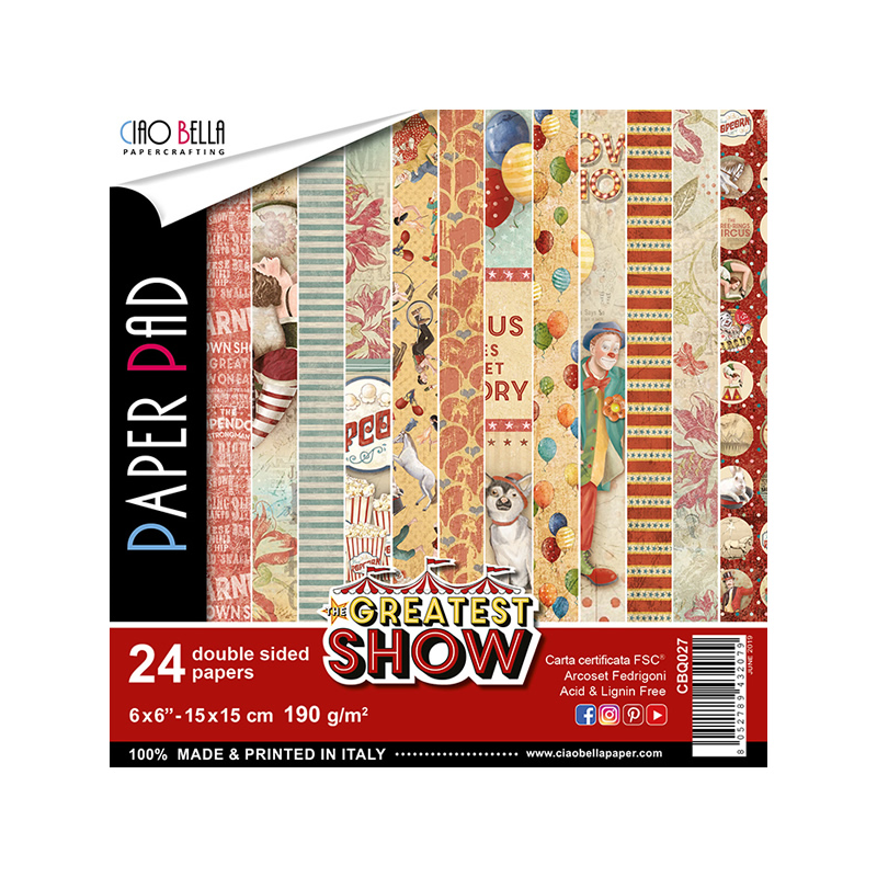 The Greatest Show zestaw 24 kartek 15x15cm