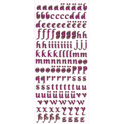 Naklejka micro stickers alfabet małe litery róż
