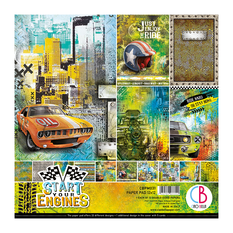 Start your engines zestaw 12 kartek 30,5 x 30,5cm