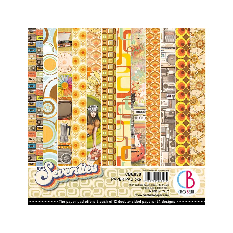 The Seventies zestaw 24 kartek 15 x 15 cm