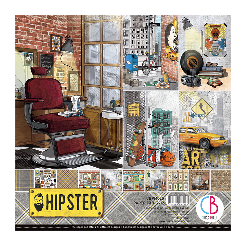 Hipster zestaw 12 kartek rozm. 30,5 x 30,5 cm