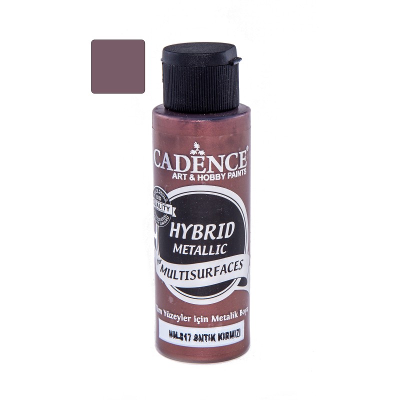 Farba hybrydowa metalik 70ml, antyczna czerwień