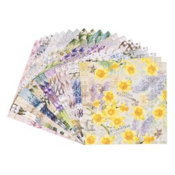 Zestaw papierów kwiaty, 20 kartek, 25x25cm