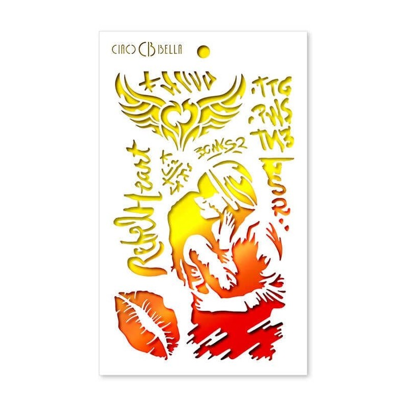 Szablon Ciao Bella 12cm x 20cm MSB001