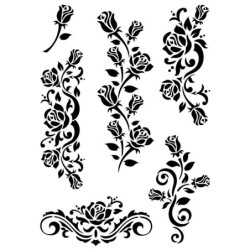 Szablon rozm. A4 - ornamenty z różami