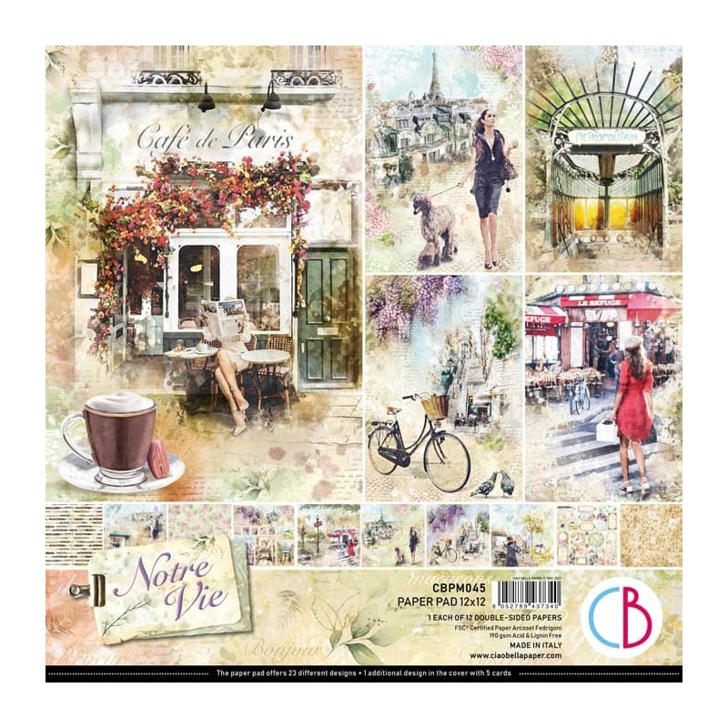 Notre Vie Paper zestaw 12 kartek rozm. 30,5 x 30,5 cm
