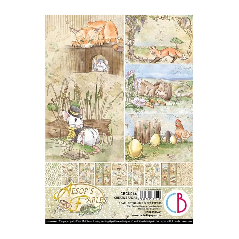 Aesop's Fables zestaw, 9 kartek, rozm. A4
