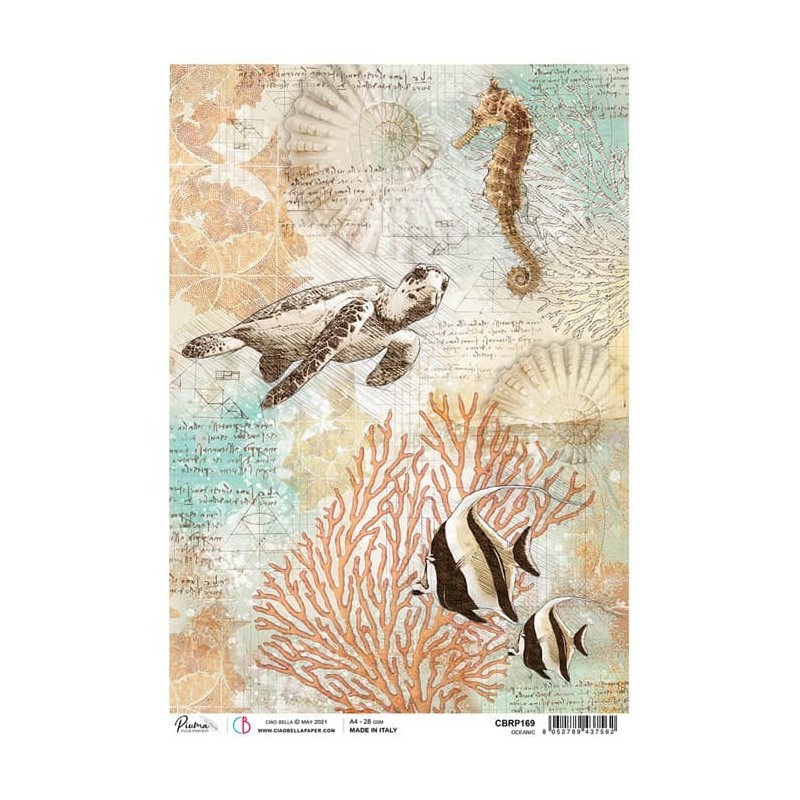 Piuma papier ryżowy, rozm. A4 Oceanic