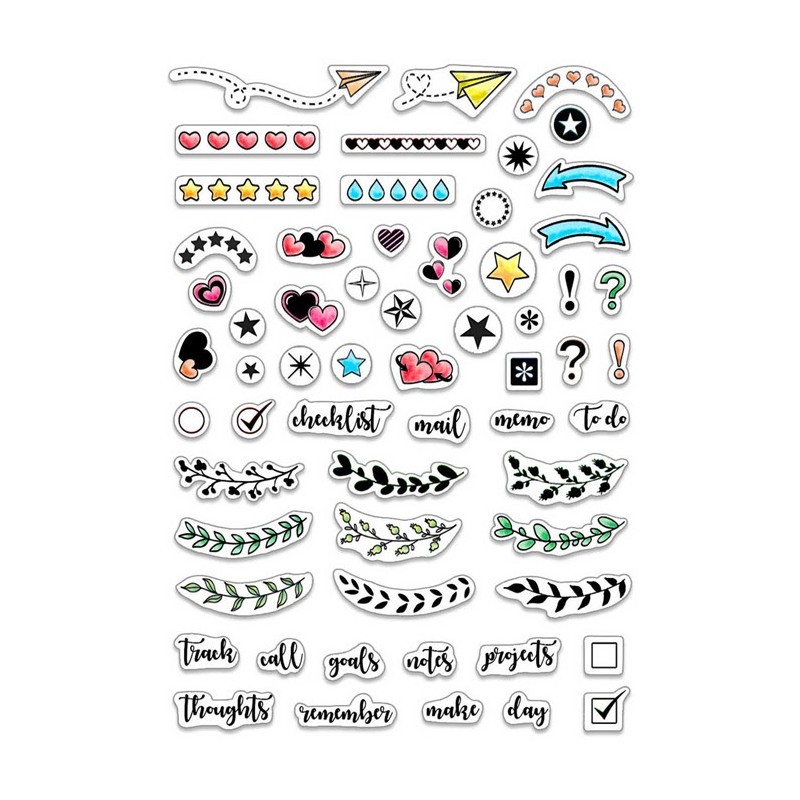 Stemple zestaw 10x15cm, BuJo Planner