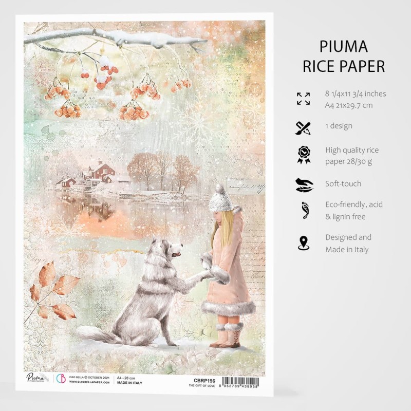 Papier ryżowy Piuma, rozm. A4, The Gift of love