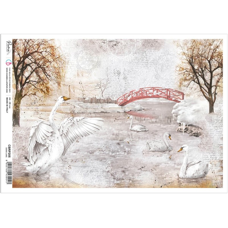 Papier ryżowy Piuma, rozm. A4, Swan Lake