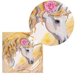 Diamond painting, kartka jednorożec rozm. 16x16cm