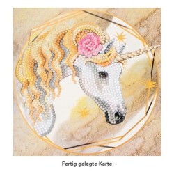 Diamond painting, kartka jednorożec rozm. 16x16cm