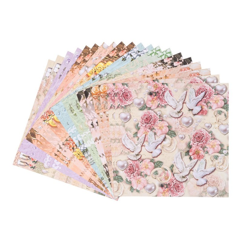 Zestaw papierów, Ślub, 20 kartek, 25x25 cm