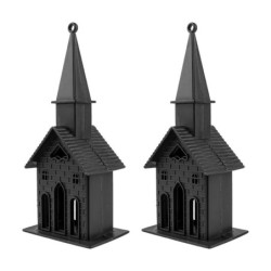Kościół, półfabrykaty do dekoracji 2 szt, rozm. 16x6,5x5 cm