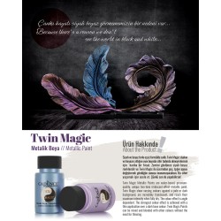Farba opalizująca Twin Magic 50 ml., niebieski-brzoskwinia