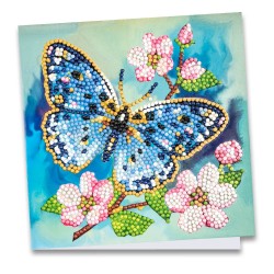 kartka z haftem diamentowym motyl