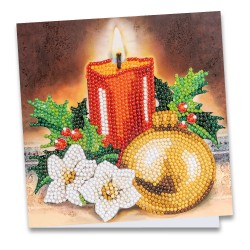 Diamond painting kartka świeca i stroik rozm. 16x16 cm z narzędziami