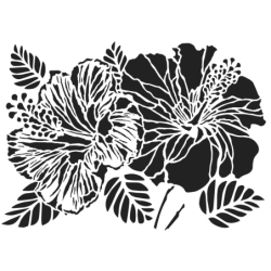 Szablon - hibiskus rozm. A4