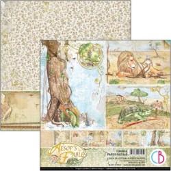 Aesop's Fables zestaw 12 kartek, rozm. 20,3 x 20,3 cm